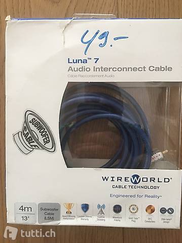 WireWorld Subwoofer Kabel mono, 4m