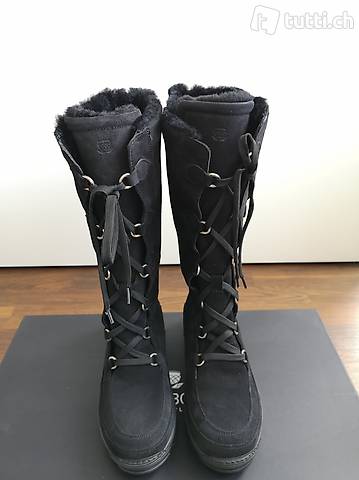 Navy Boot Black Suede Boots