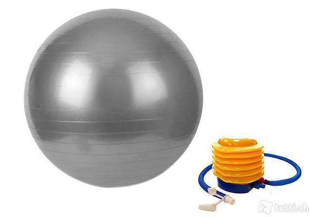 Gymnastikball 75 cm grau inkl. Pumpe (Gratis Lieferung)
