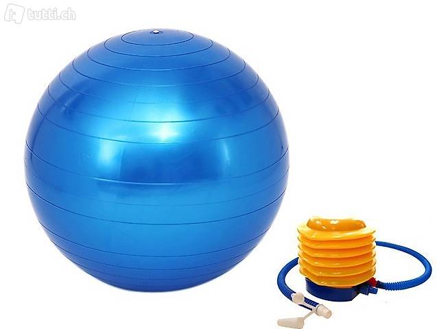 Gymnastikball 65 cm blau inkl. Pumpe (Gratis Lieferung)
