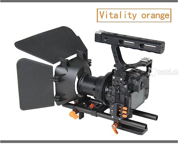 YELANGU C500 Schwarz und Orange Cage Kit für GH4 Sony A7S/A7
