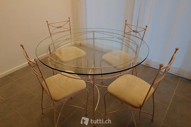 Edler Tisch mit 4 Stühlen der Luxusmarke "Euro Lamp Art" top