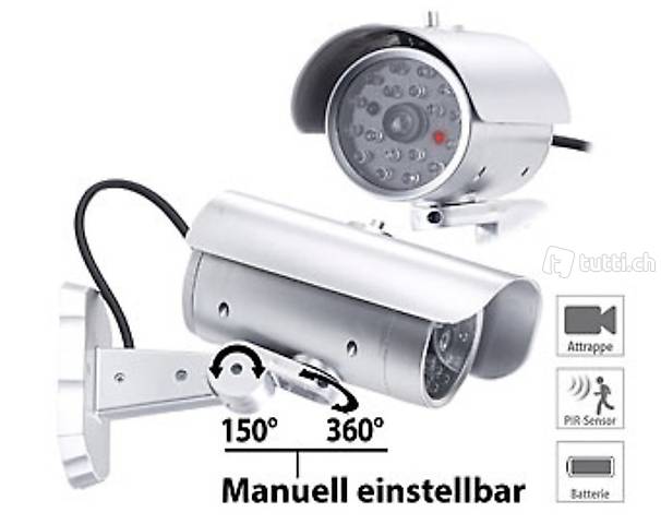 Überwachungskamera-Attrappe mit Bewegungssensor und Signal-L