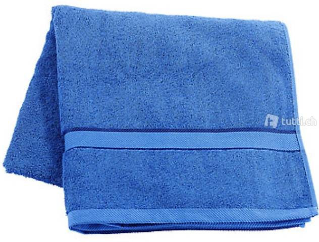 Premium Duschtuch aus Baumwoll-Frottee, 140 x 70 cm, blau