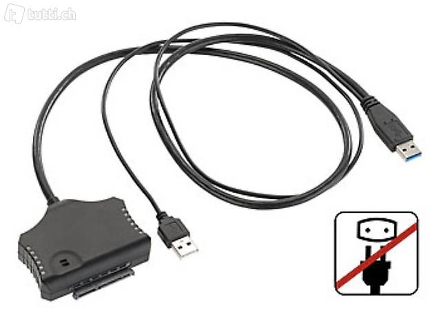Netzteilloser USB-3.0-Festplatten-Adapter für 2,5"- und 3,5"