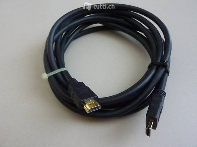 HDMI Kabel mit Gold Stecker 3 Meter
