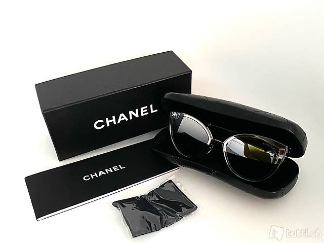 CHANEL Sonnenbrille, silber, NEU