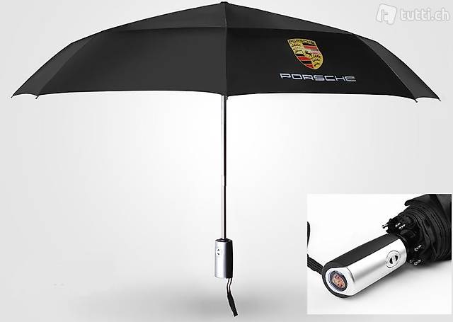 Porsche Auto Fan Regenschirm Automatik Taschenschirm