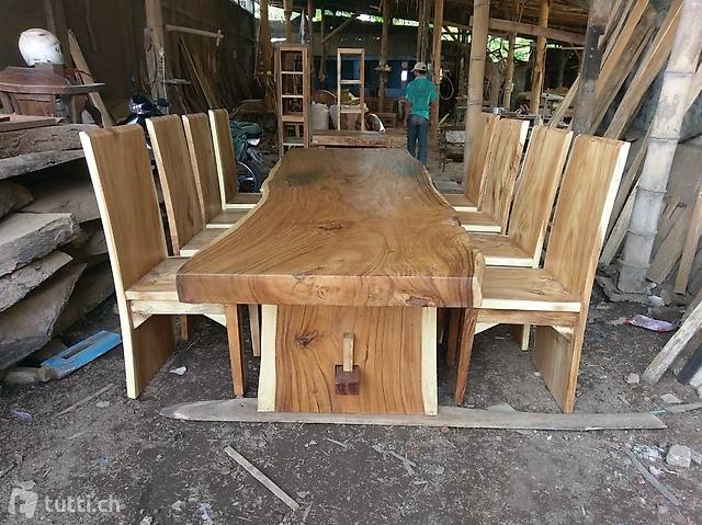 1 Tisch 6 Stühle Esstisch Küchentisch Holztisch Konferenz