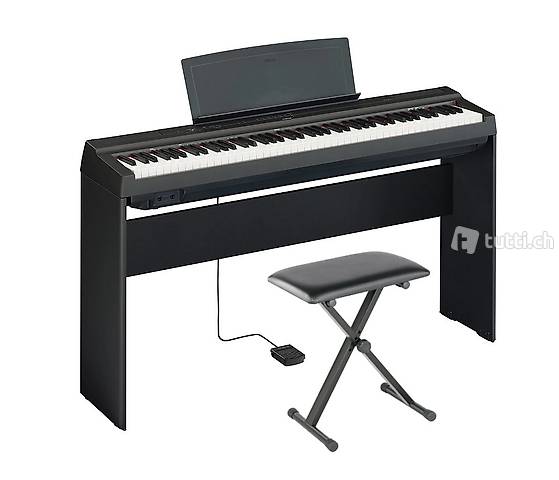 Miete ein schwarzes E-Piano Yamaha P-125 Klavier zum Üben