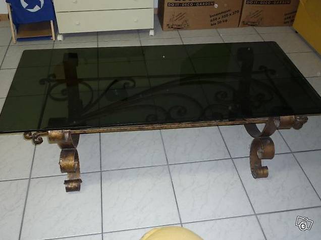 Table De Salon En Fer Forge Et Plateau En Verre In Freiburg Kaufen