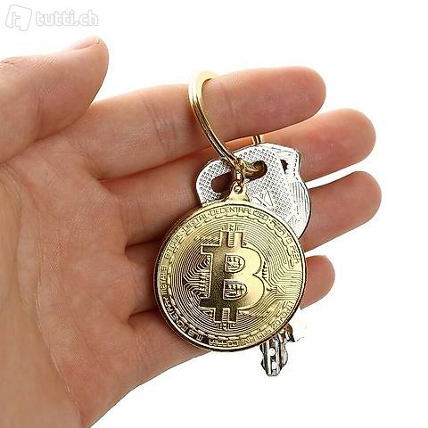 Portofrei G. Bitcoin Münze Schlüsselanhänger BTC