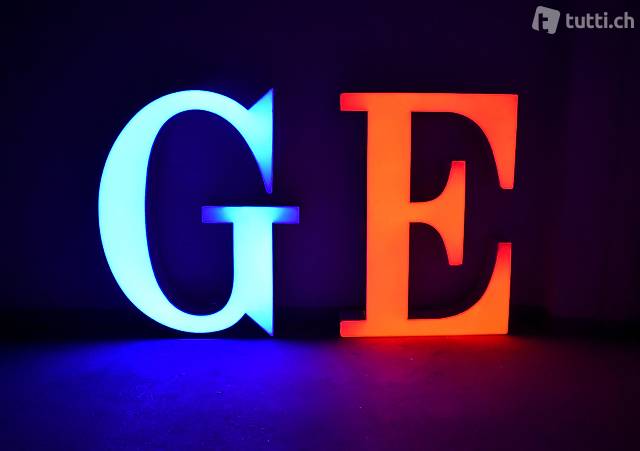 Grösse Leuchtbuchstaben G & E Designklassiker vintage Kult
