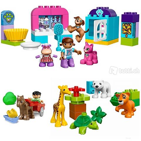 Lego 3x Duplo Tierarzt, Babytiere, Kutsche