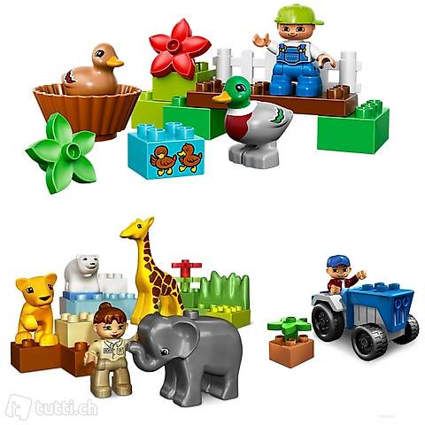 Lego 3x Duplo Enten, Zootiere, Traktor (Set 374)