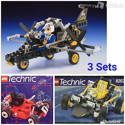 Lego 3x Technik, Autos Rennwagen Helikopter