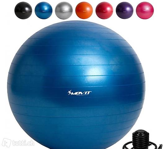 MOVIT® Gymnastikball mit Fusspumpe, 65 cm, blau