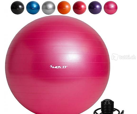 MOVIT® Gymnastikball mit Fusspumpe, 75 cm, pink