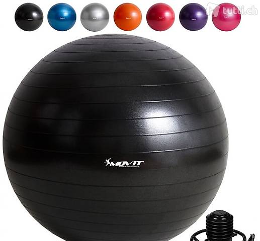 MOVIT® Gymnastikball mit Fusspumpe, 85 cm, schwarz