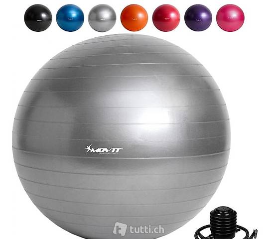 MOVIT® Gymnastikball mit Fusspumpe, 55 cm, Silber