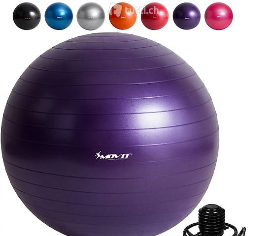 MOVIT® Gymnastikball mit Fusspumpe, 75 cm, violett