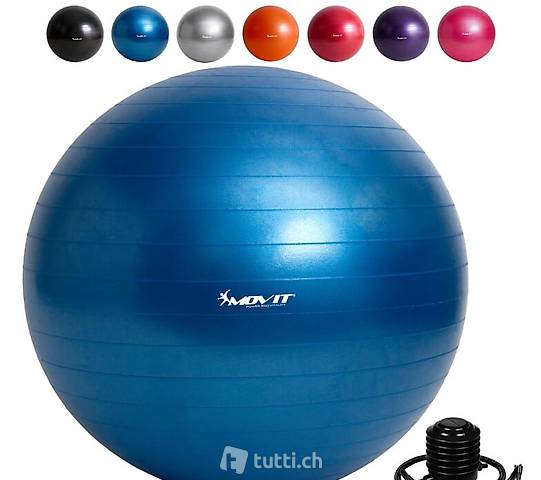 MOVIT® Gymnastikball mit Fusspumpe, 75 cm, blau