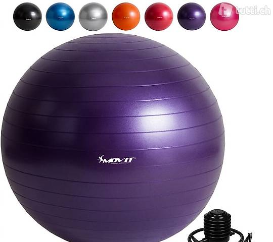 MOVIT® Gymnastikball mit Fusspumpe, 85 cm, violett