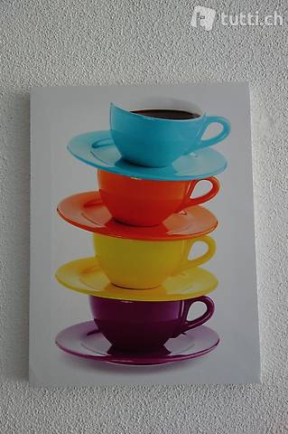 Bild Tassen auf Leinwand gedruckt