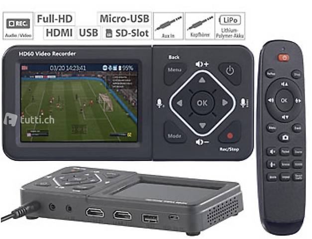 HDMI-Video-Rekorder mit Farb-Display, Full HD, USB, SD, 60 B