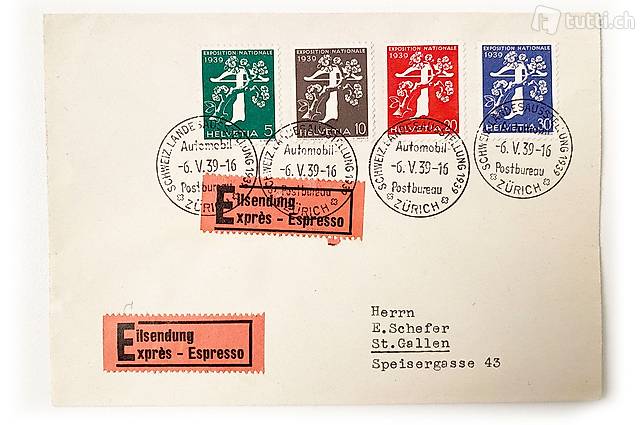 Briefumschlag Helvetia 1939, Landesausstellung