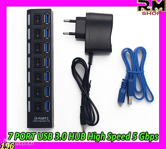 USB 3.0 7 PORT HUB High Speed 5 Gbps