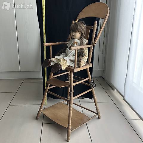 Kinderstuhl Kindersitz Antik, Holz natur (ohne Puppe)