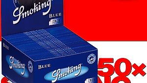 50 × SMOKING BLUE King Size Papers Blau 33 Blatt