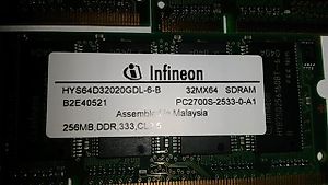 Kit 3X512Mo PC2700 DDR-333MHz Infineon
