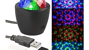 Mini-Disco-Licht, RGB-LED, Akustik-Sensor, für USB- & iPhone