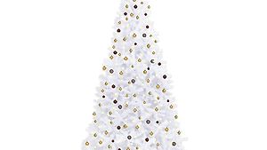 Künstlicher Weihnachtsbaum mit LEDs & Kugeln 300 cm Weiss
