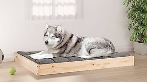 Hundebett 101,5x74x9 cm Massivholz Kiefer
