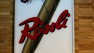 "Rössli"-Reklameschild / Plexiglas