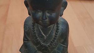 Deckofigur Buddha sitzend, schwarz