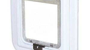 TRIXIE 4-Wege Katzenklappe für Glastüren 30,7x30,7 cm Weiss