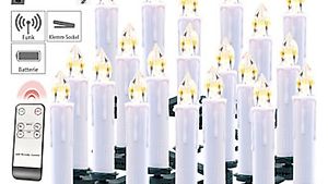 FUNK-Weihnachtsbaum-LED-Kerzen mit FUNK-Fernbedienung, 20er-