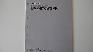 Operation Manual: Sony Video Camera BVP-570WSPK