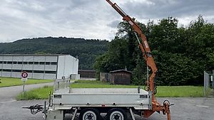 Anhänger Druckluft Traktor Meier MAN Kipper, Kran Brücke