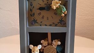 Spieluhr aus Holz Standuhr mit Mäusen/ Spielt: MEMORY