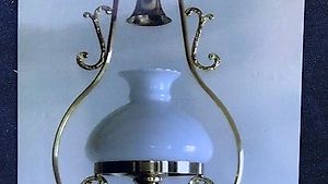Lampe laiton avec verre blanc