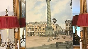 Exceptionnel peinture sur toile la Place Vendôme Paris!