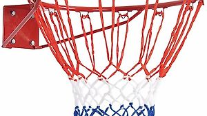 Basketball-Korb, rot / weiß / blau