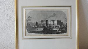 Kupferstich eidgenössisches Polytechnikum Zürich von ca.1865