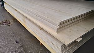 Dreischichtplatte  Massivholzplatte 2x5m 19/27mm
