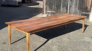 Biedermeier Tisch aus Schweizer Nussbaum, 330x 110 cm geölt